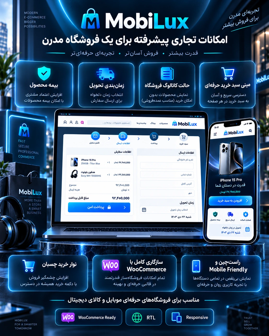 قالب ووکامرسی فروشگاه موبی‌ لوکس 5