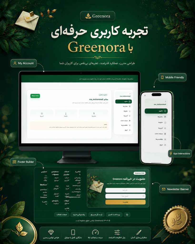 قالب فروشگاهی Greenora
